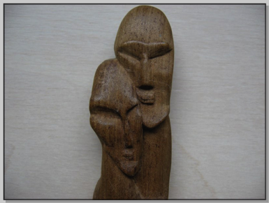 The Couple - wood carving by the Artist for his wife, circa 1962 - 4” h The Couple - wood carving by the Artist for his wife, circa 1962 - 4” h